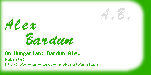 alex bardun business card